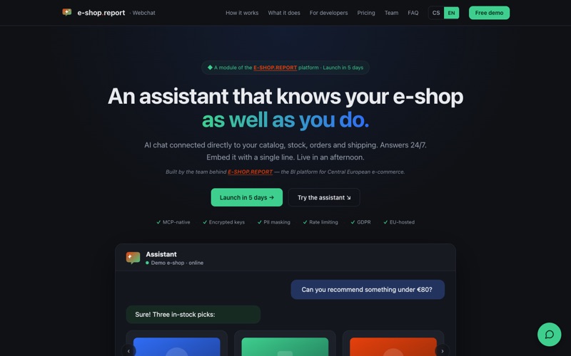 e-shop.chat homepage
