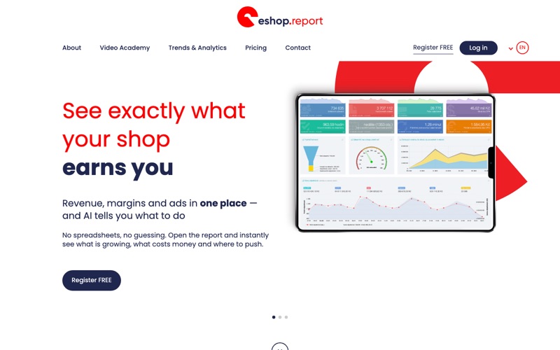 e-shop.report homepage